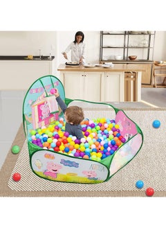 IToys itoys Peppa Pig Activity Ball Pool For Kids Tent House For Girls With Basketball Hoop|Baby Ball Pit With Balls Indoor Toys For 1 2 3 Years Old|Foldable Tent House For Boys - Bis Certified,Multicolor  - Image 4