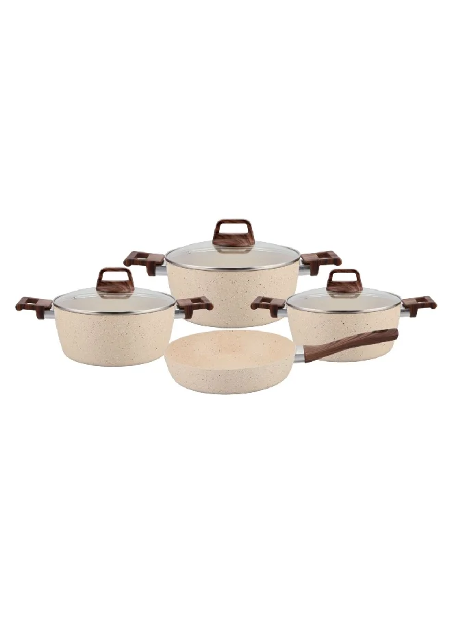PARFAIT 7-Piece Natural Force Non-Stick Coating Cookware Set Cream 29 x 30 x 41 cm KP-07V/CREAM