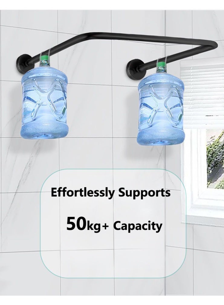 والالا قضيب ستارة حمام زاوية قابل للتمديد من الفولاذ المقاوم للصدأ، عمود ستارة معدني مربع الشكل على شكل حرف U بزاوية 90 درجة، قضيب منحني لحوض الاستحمام 100*100*100 - Image 4