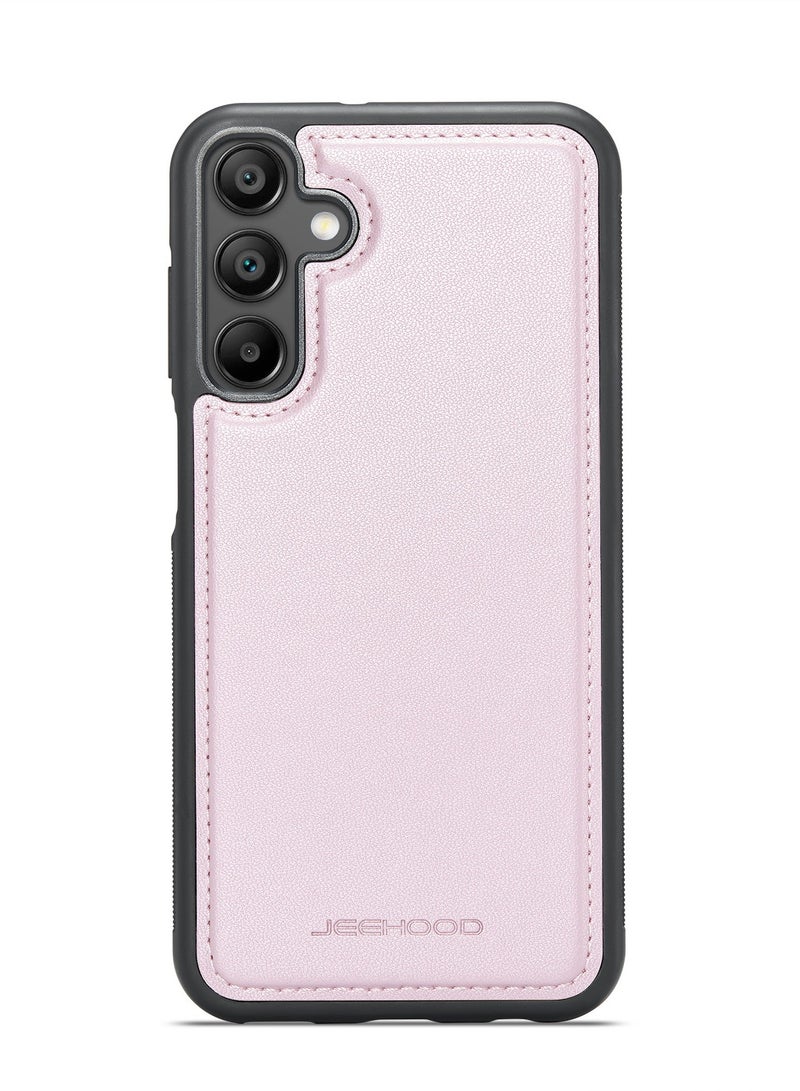 JEEHOOD Phone Case cover Luxury PU Leather Back Cover Cover  Compatible with  Samsung Galaxy A15 (Pink) - Image 3