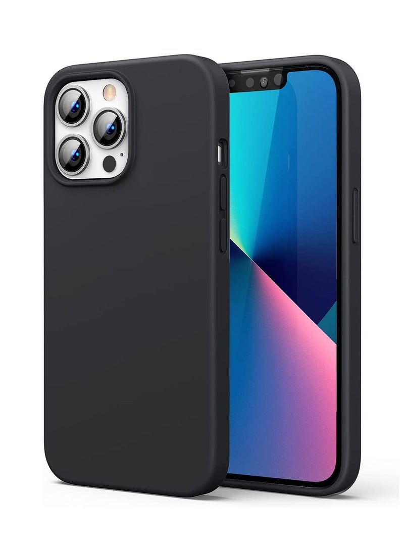 ليدين جراب iPhone 13 Pro Max من السيليكون مقاس 6.7 بوصة جراب كامل الجسم من مادة هلامية سائلة ناعمة وغطاء مطاطي مقاوم للصدمات ومضاد للخدش ومضاد لبصمات الأصابع ومضاد للسقوط جراب نحيف لهاتف iPhone 13 Pro Max (أسود) - Image 1