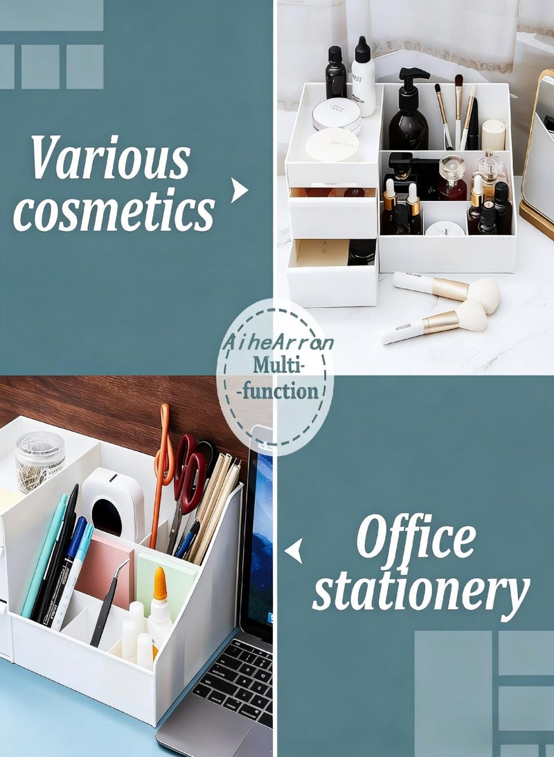 AiheArron Makeup Organizer Jewelry Storage Box - Cosmetic Dresser Drawers Desktop Makeup Organizer Skin Care Jewelry Organizing Box,Suitable for Storage in Bathroom,Bedroom and Bedside Table - Image 4