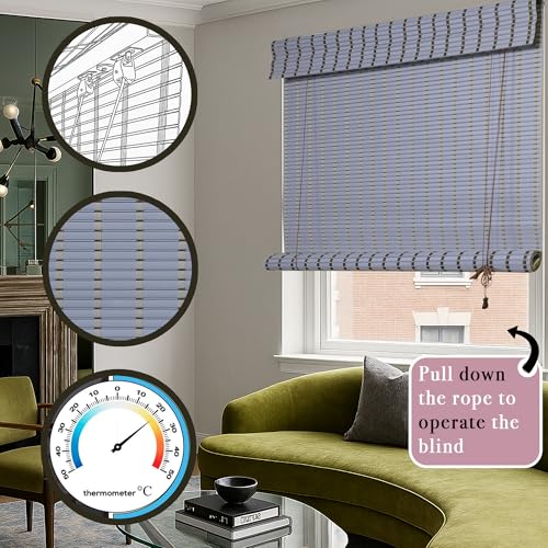 Mr.ChickWala Light Filtering & Cooling PVC Exterior & Interior Window Blind for Balcony and Outdoor Area - Sun Shade, Heat Reducing, Rain Resistant Grey (4Feet X 7Feet) - Image 2