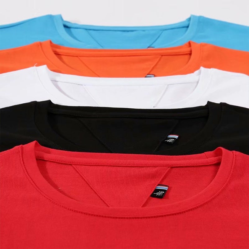 Round Neck Solid Color T-Shirt Customized Advertising Shirt Loose Short Sleeve Work Clothes Printing Enterprise Activity Tooling T-Shirt - Image 5