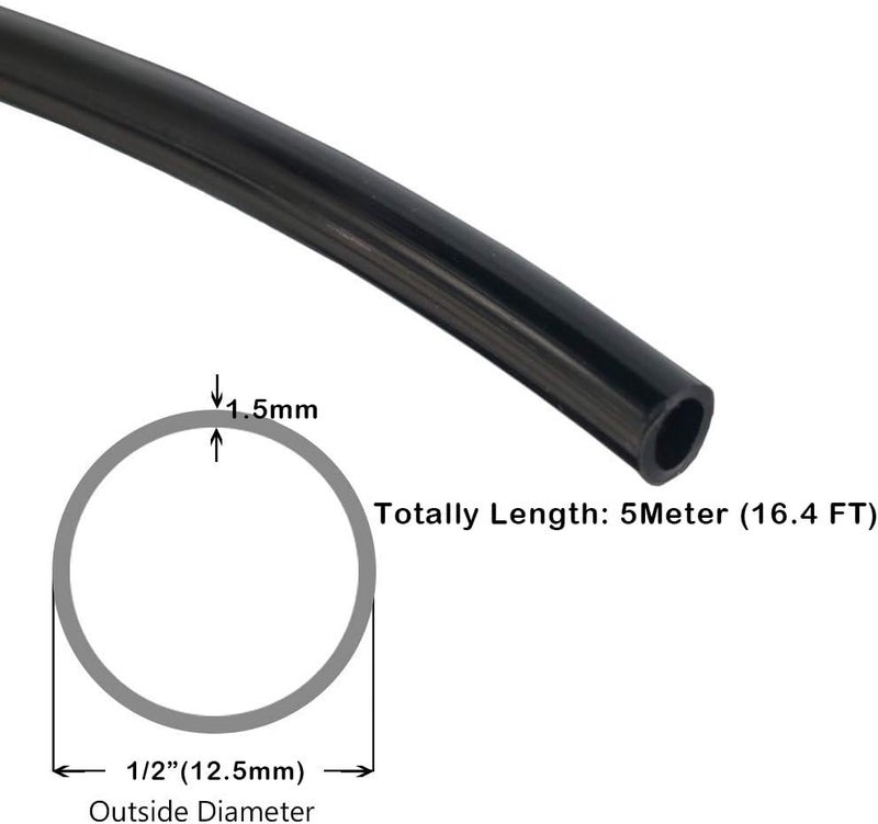 Beduan Pneumatic Nylon Tube 1/2" OD SAE J844 Air Line Hose for Air Brake System or Fluid Transfer (16.4ft) - Image 2