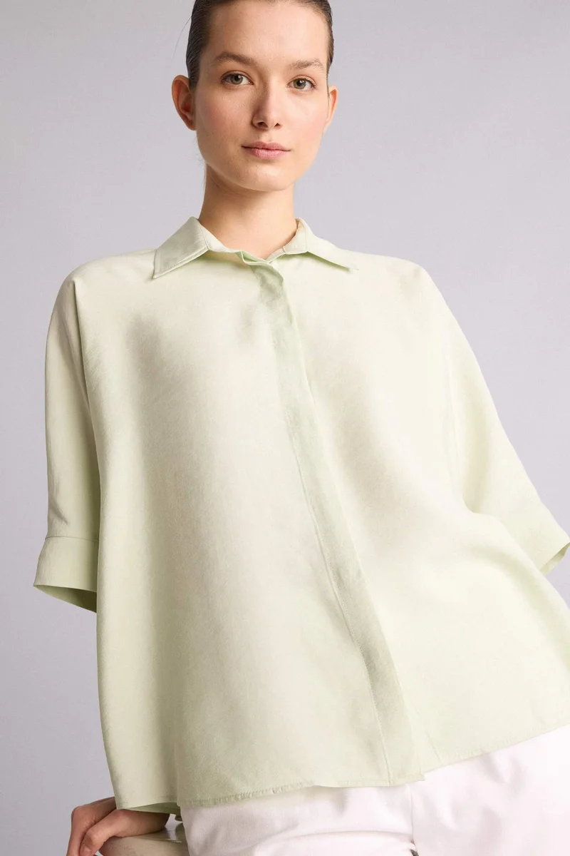 ديفاكتو Relax Fit Shirt Collar modal Short Sleeve Shirt