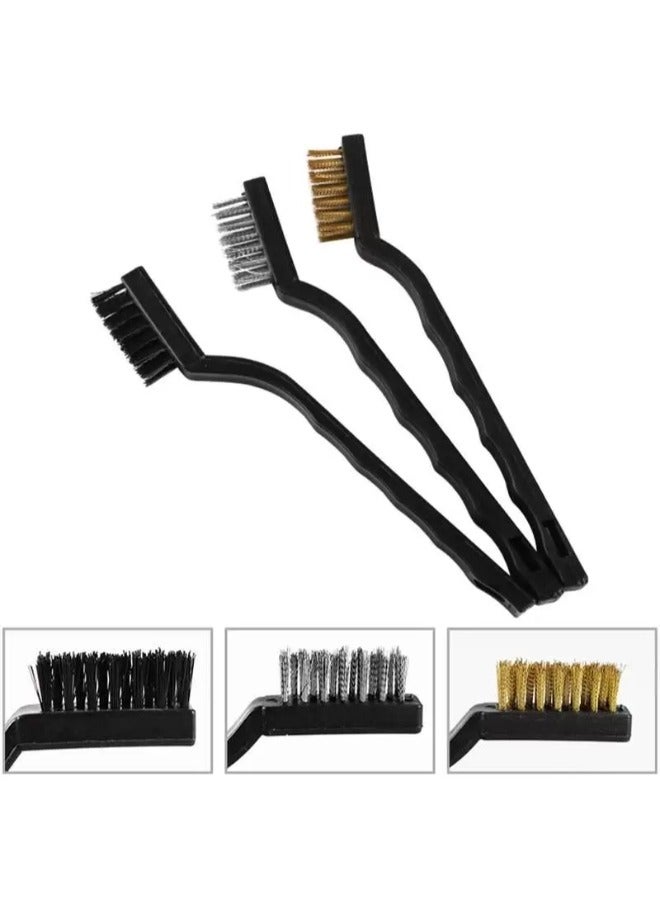 Generic 3Pcs Wire Brush Set Brass Black