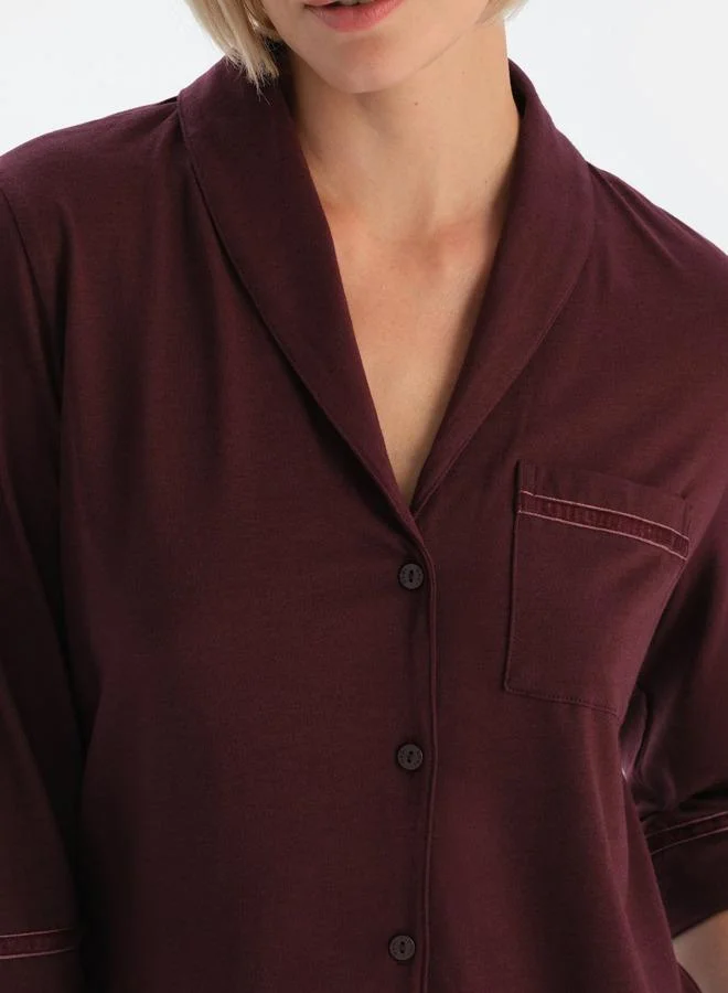 dagi Shirt & Trousers Pajama Set Spread Collar Supreme Mid Rise Sleepwear