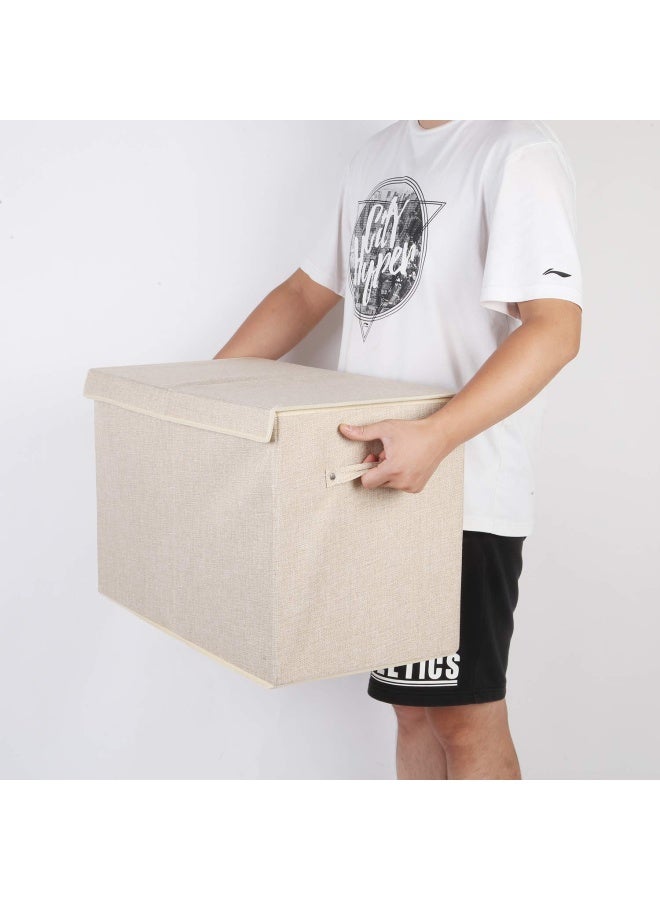popoly popoly Large Toy Box Chest Storage with FlipTop Lid Collapsible Kids Storage Boxes Container Bins for Toys Playroom Organizers 25x13 x16Linen Beige  - Image 5