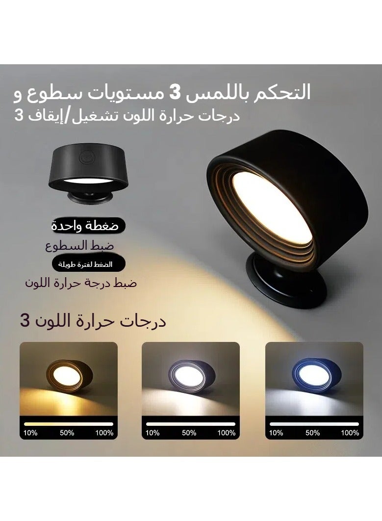 عام مصباح جداري داخلي قابل للشحن عبر USB - مصباح خزانة ذو ثلاثة ألوان مغناطيسي - مصباح ناحية - مصباح جدار مغناطيسي محمول بزر لمس - Image 1