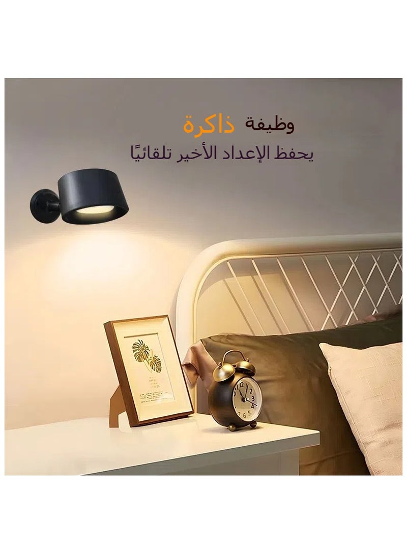 عام مصباح جداري داخلي قابل للشحن عبر USB - مصباح خزانة ذو ثلاثة ألوان مغناطيسي - مصباح ناحية - مصباح جدار مغناطيسي محمول بزر لمس - Image 4