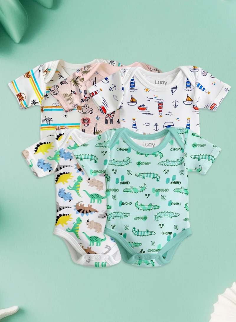 لؤي قمصان LUAY مصنوعة من القطن العضوي بنسبة 100% | ملابس نوم| بدلات ليلية|بذلة | بدلة رائعة للأطفال الأولاد والبنات وحديثي الولادة والرضع والأطفال الصغار_ بما في ذلك الأنماط والألوان النابضة بالحياة لخلق مظهر احتفالي