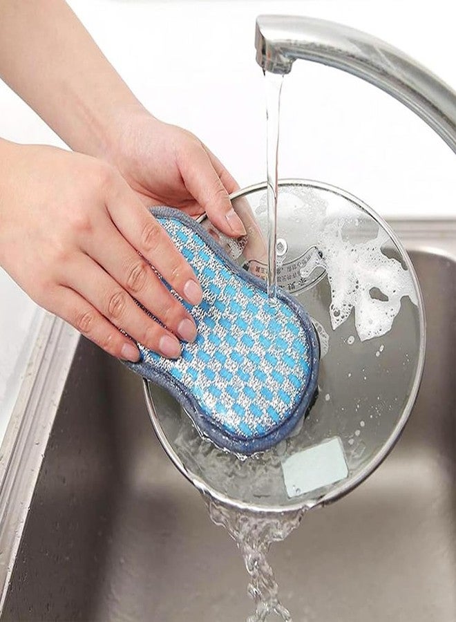 Bhuma™ 2 Pc's 2-in-1 Microfiber Dish Washing Scrub for Kitchen Dual-Sided Scrub & Sponge for Cleaning Dishes, Cookware, and Surfaces Durable and Multi Purpose Reusable Dual-Sided for scouring pad - Image 2