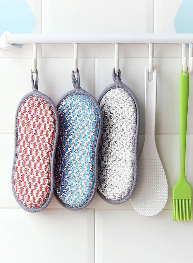 Bhuma™ 2 Pc's 2-in-1 Microfiber Dish Washing Scrub for Kitchen Dual-Sided Scrub & Sponge for Cleaning Dishes, Cookware, and Surfaces Durable and Multi Purpose Reusable Dual-Sided for scouring pad - Image 5