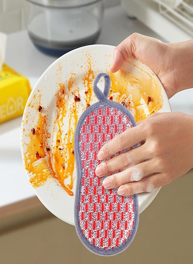 Bhuma™ 2 Pc's 2-in-1 Microfiber Dish Washing Scrub for Kitchen Dual-Sided Scrub & Sponge for Cleaning Dishes, Cookware, and Surfaces Durable and Multi Purpose Reusable Dual-Sided for scouring pad - Image 3