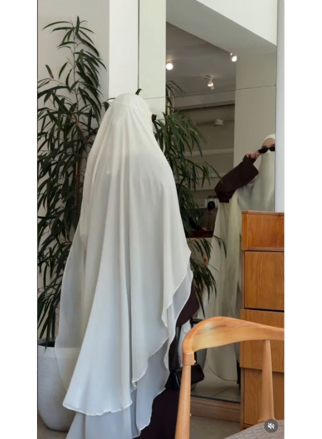طبقة مزدوجة الشيفون الحجاب الطويل ناعم وخفيف الوزن تناسب بشكل مثالي الحجاب الرأسي - Image 2
