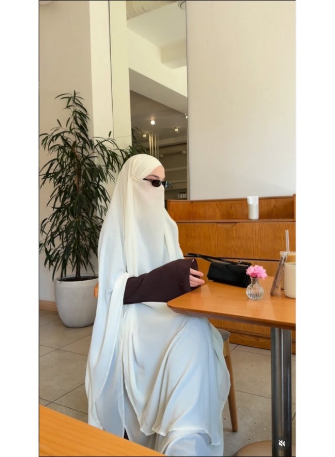 طبقة مزدوجة الشيفون الحجاب الطويل ناعم وخفيف الوزن تناسب بشكل مثالي الحجاب الرأسي - Image 1