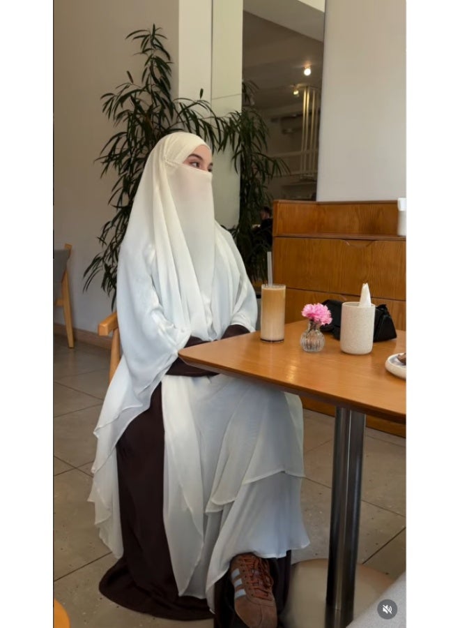 طبقة مزدوجة الشيفون الحجاب الطويل ناعم وخفيف الوزن تناسب بشكل مثالي الحجاب الرأسي - Image 3