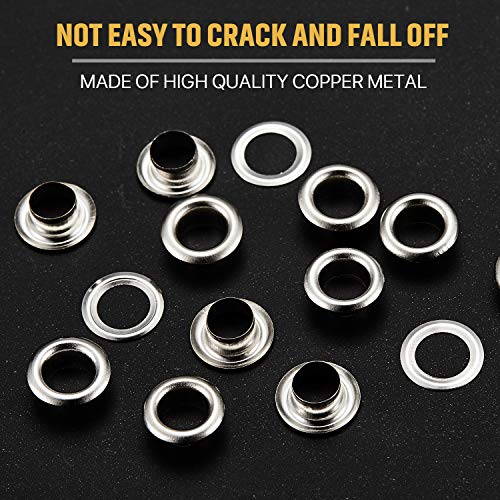 Pangda 100 Sets Grommet Eyelets Tool Kit, Grommet Setting Tool and Eyelets with Setting Tools and Storage Box for Fabric, Tarps, Curtains(3/16 Inch Inside Diameter,Silver) - Image 3
