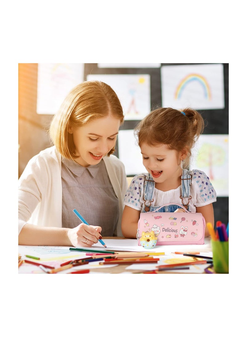 Large Capacity Pencil Case - Multi-Compartment Organizer for Pens, Office Supplies, and Makeup - Stress Relief Storage Bag for Stationery and Accessories.