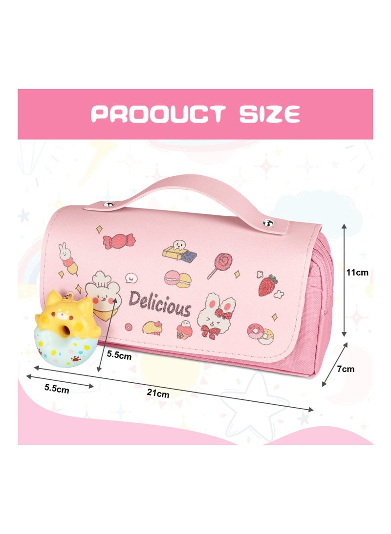 Large Capacity Pencil Case - Multi-Compartment Organizer for Pens, Office Supplies, and Makeup - Stress Relief Storage Bag for Stationery and Accessories.