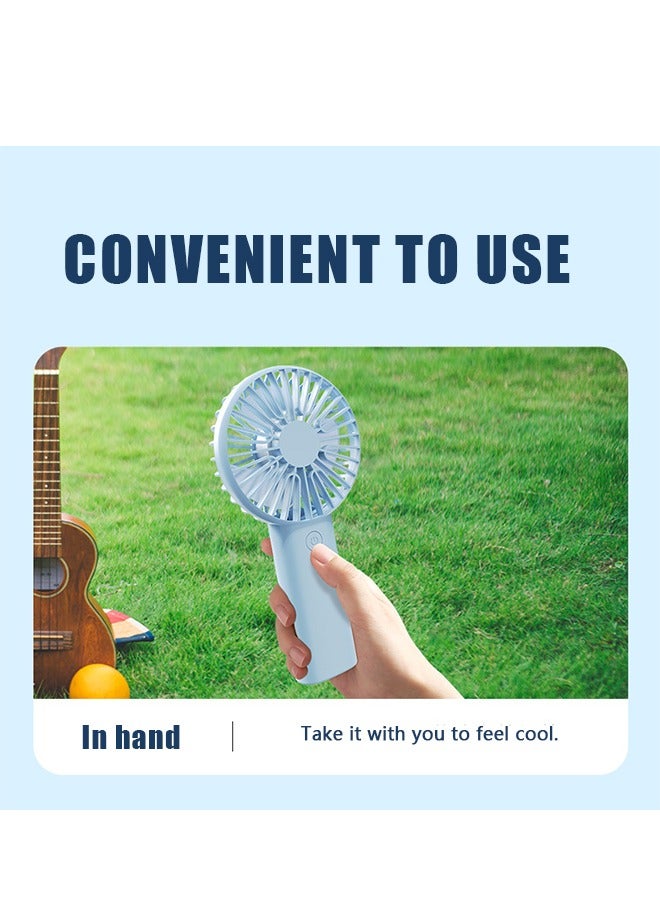 Portable Hand Held Fan, Multifunctional Folding Desktop Small Electric Fan, 4000mAh Battery Operated Rechargeable Personal Fan(Blue) - Image 3