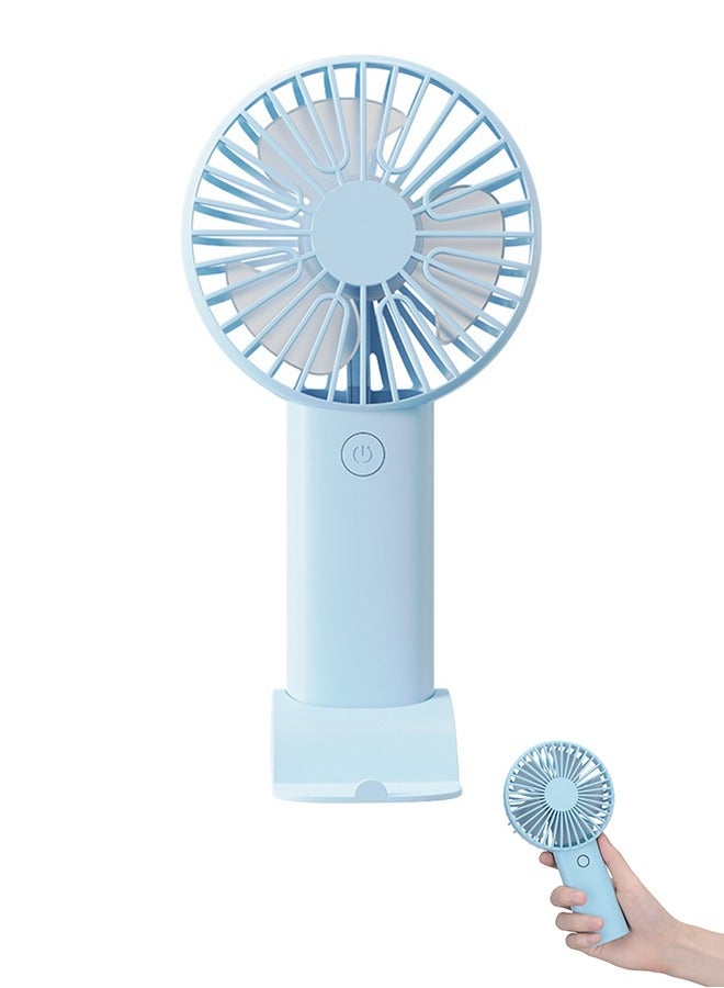 Portable Hand Held Fan, Multifunctional Folding Desktop Small Electric Fan, 4000mAh Battery Operated Rechargeable Personal Fan(Blue) - Image 1