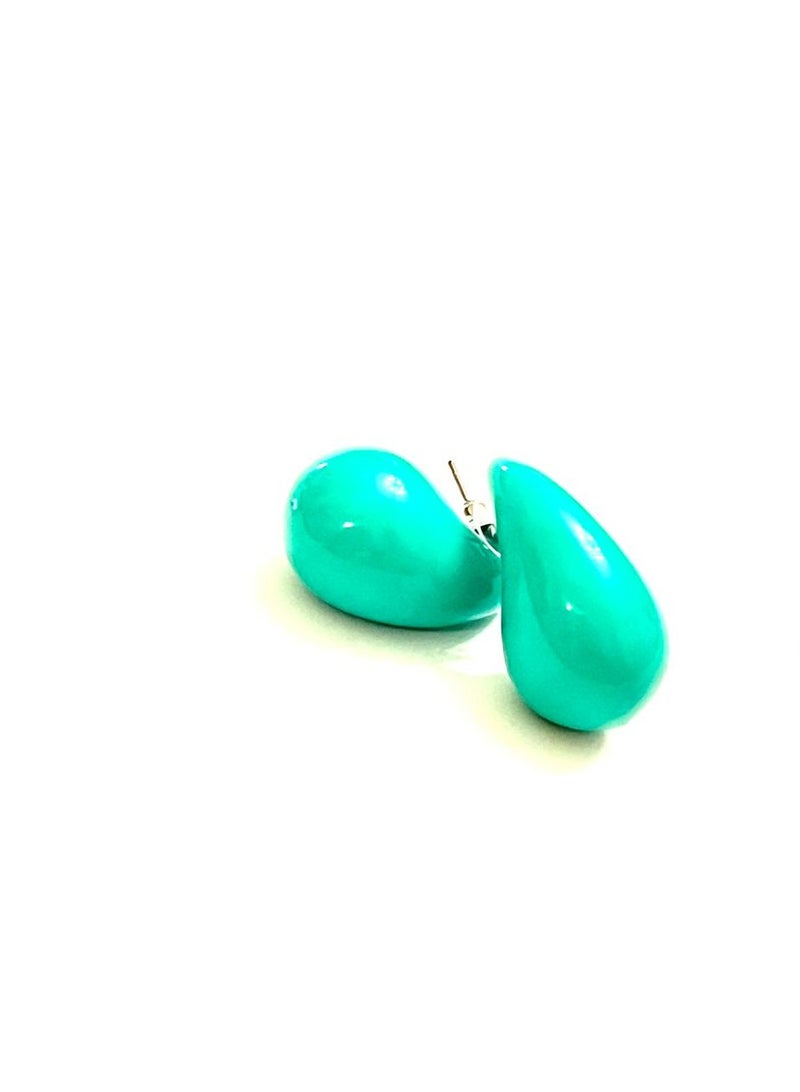 Trio Earrings Green water drop earrings  - Image 1