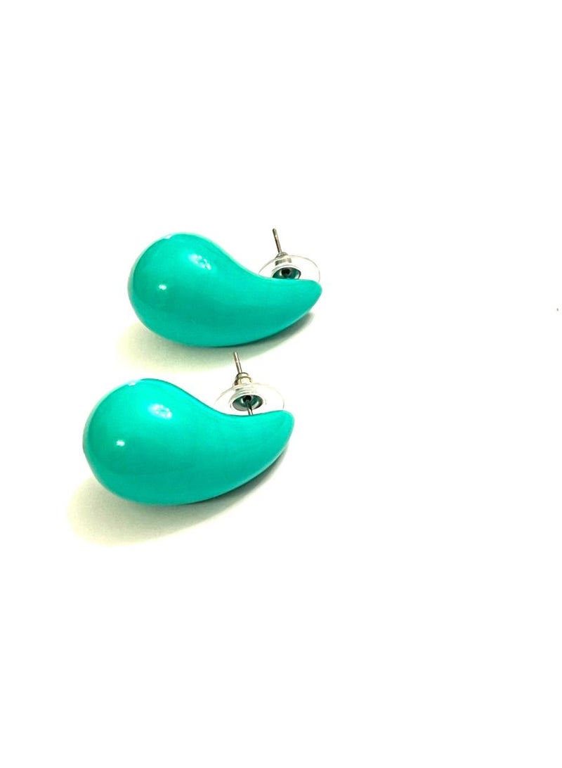 Trio Earrings Green water drop earrings  - Image 2