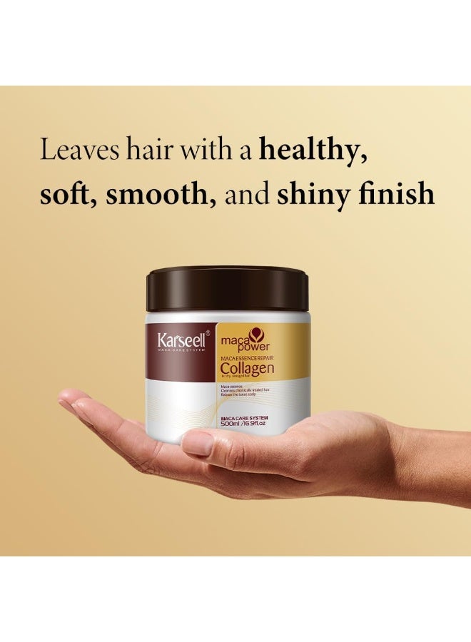 Karseell Collagen Hair Mask 500ml – Deep Repair & Nourishing Treatment for Dry, Damaged & Chemically Treated Hair - Image 2