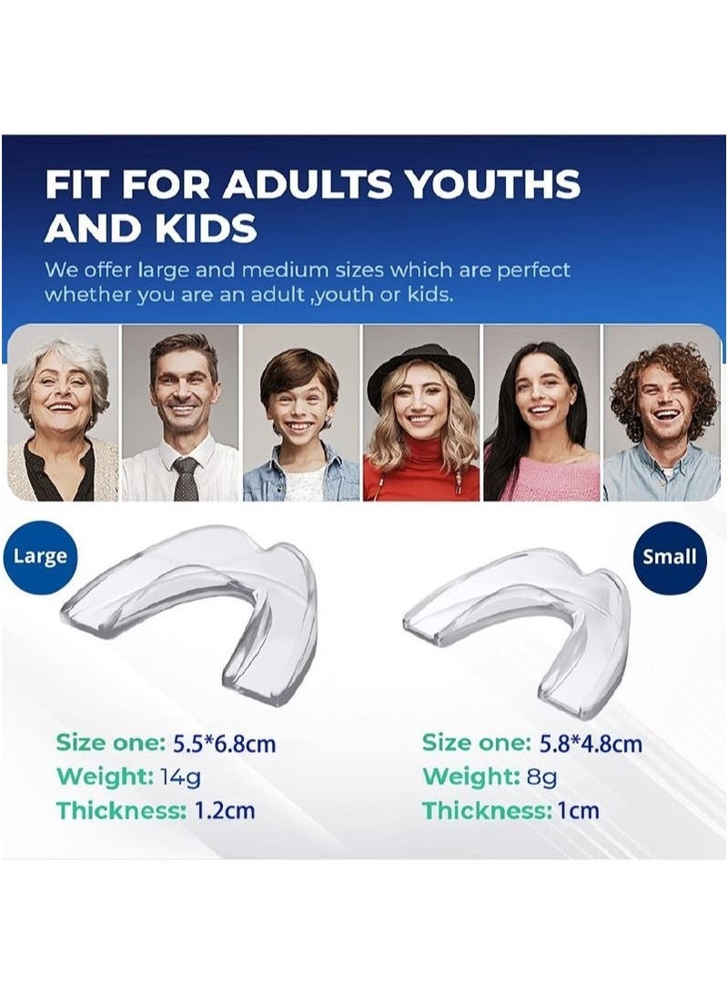 HaLunhi Mouth Guard for Grinding Teeth and Clenching Anti Grinding Teeth Custom Moldable Dental Guard,Dental Night Guards,Stops Bruxism, Eliminates Teeth Clenching 2 Sizes, Pack of 8 with Travel Hygien - Image 3