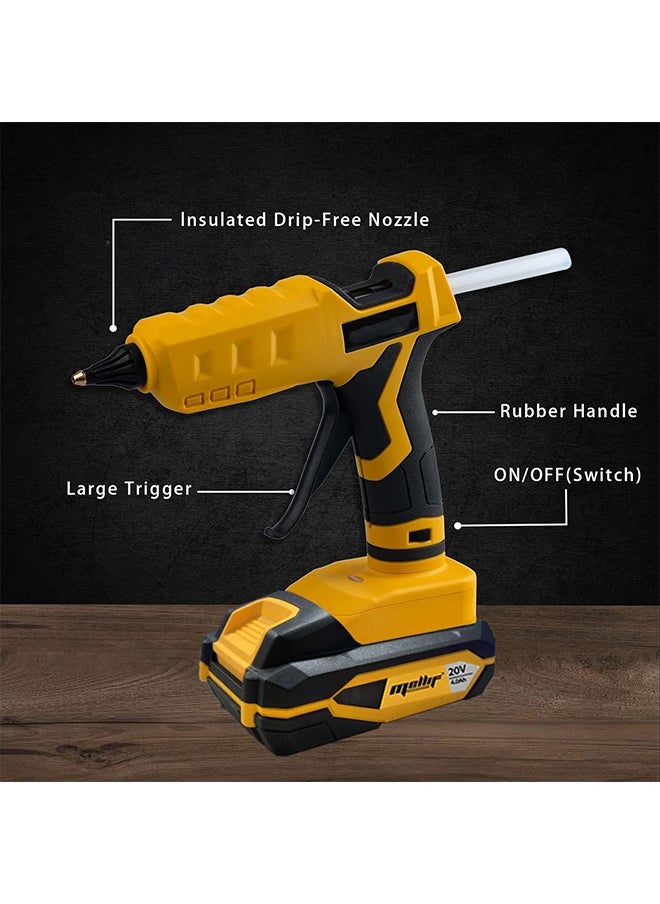 Generic - Cordless Hot Glue Gun for dewalt 20V Max Battery (NOT Included) High Temp Electric Power Glue Gun with 20PCS Full Size Glue Sticks - Image 1
