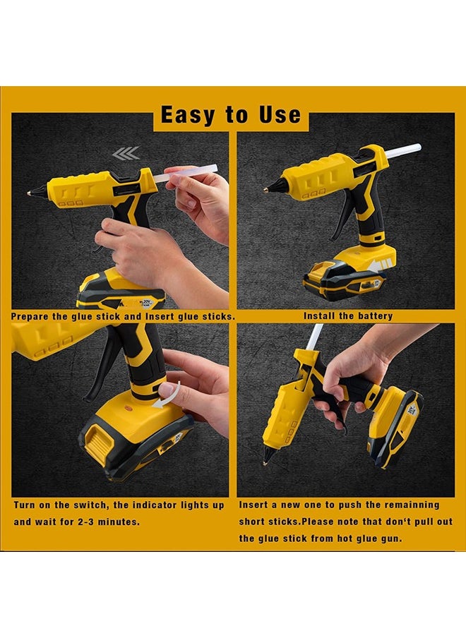 Generic - Cordless Hot Glue Gun for dewalt 20V Max Battery (NOT Included) High Temp Electric Power Glue Gun with 20PCS Full Size Glue Sticks - Image 1