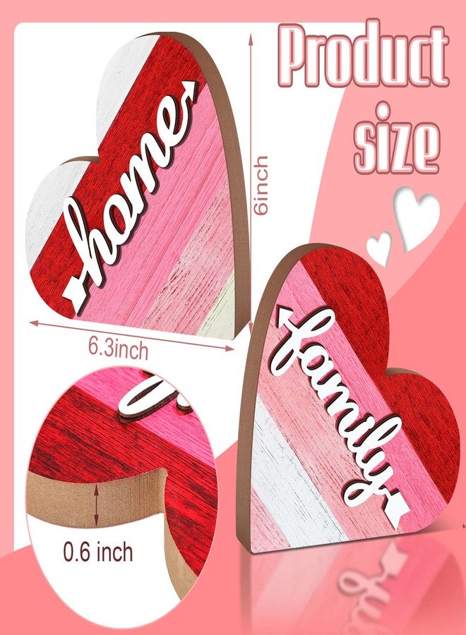 جيتك لوحة خشبية ريفية من قطعتين من جيتك، تحمل عبارة "حب المنزل" لعيد الميلاد، قطعة مركزية خشبية على شكل قلب لعيد الحب، لوحة عائلية بنمط مربعات الجاموس الريفي لتزيين طاولة غرفة المعيشة والمطبخ (نمط حلو). - Image 3