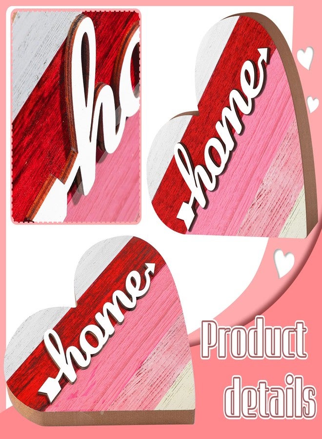 جيتك لوحة خشبية ريفية من قطعتين من جيتك، تحمل عبارة "حب المنزل" لعيد الميلاد، قطعة مركزية خشبية على شكل قلب لعيد الحب، لوحة عائلية بنمط مربعات الجاموس الريفي لتزيين طاولة غرفة المعيشة والمطبخ (نمط حلو). - Image 4