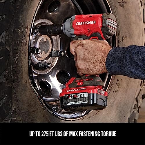 CRAFTSMAN V20 Cordless Impact Wrench, 1/2 inch, Bare Tool Only (CMCF920B) - Image 4