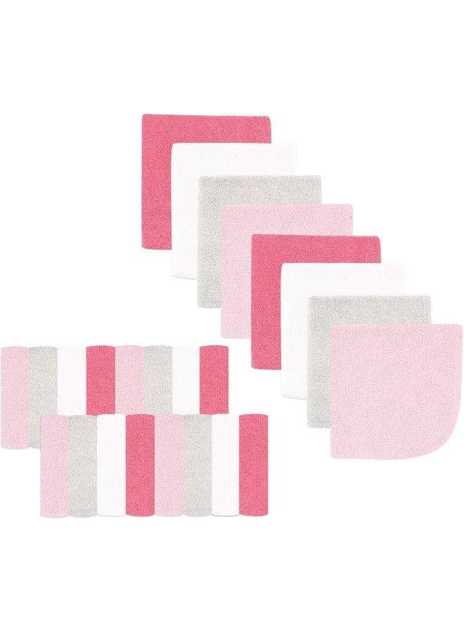 Luvable Friends Unisex Baby Super Soft Bundle Washcloths, Pink Pastel, One Size - Image 2