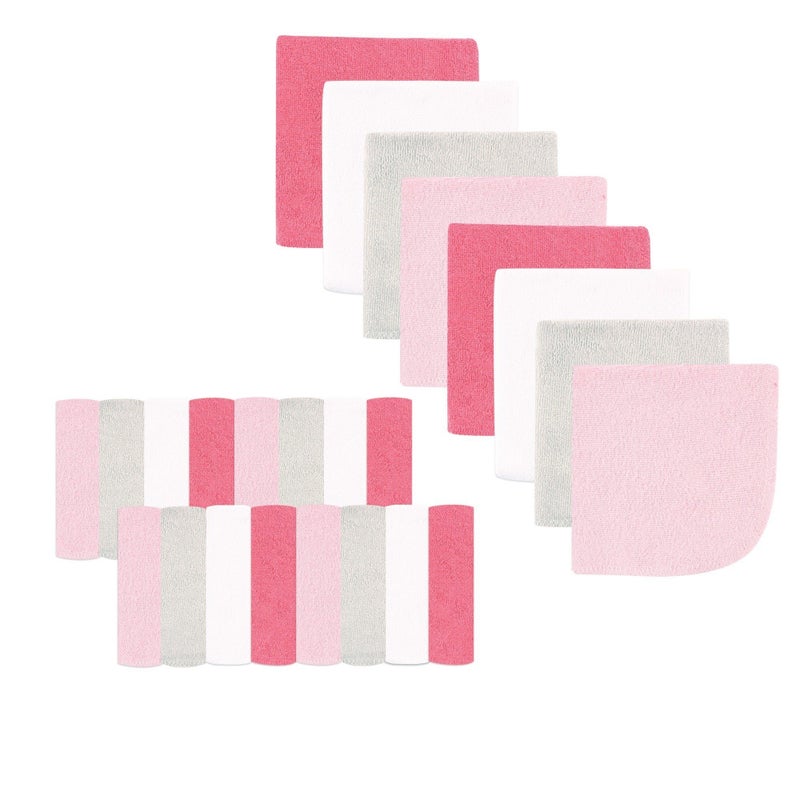 Luvable Friends Unisex Baby Super Soft Bundle Washcloths, Pink Pastel, One Size - Image 1