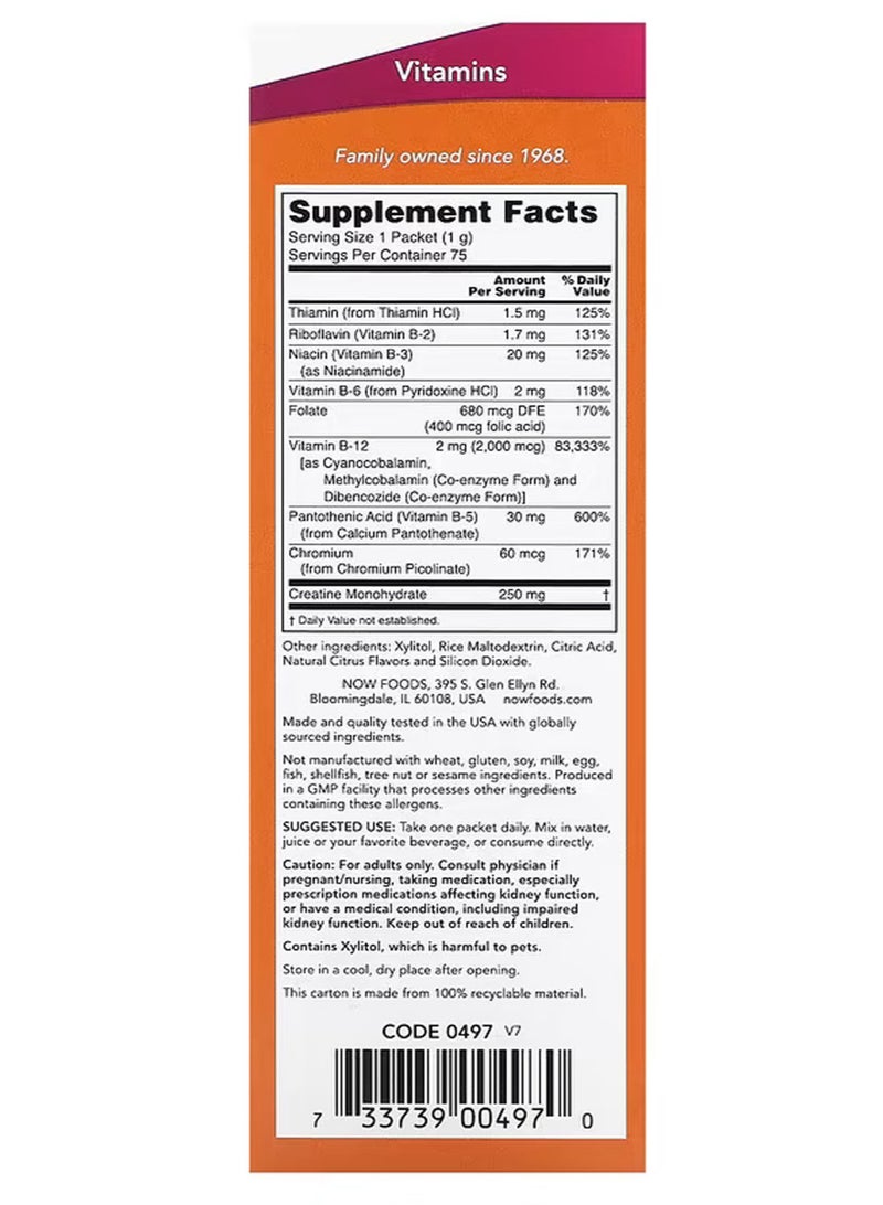 now Instant Energy B-12 Dietary Supplement 2000mcg - 75 Packets - Image 2