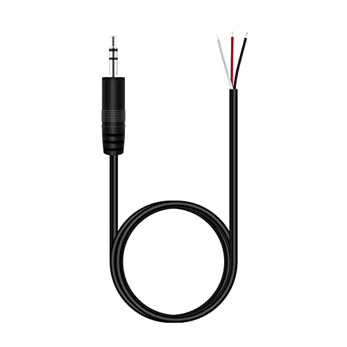 Fancasee 3FT 3.5mm 1/8" to Speaker Wire TRS Stereo Male Jack to Bare Wire Pigtail 3.5mm Plug Connector Adapter Repair Audio Cable for Speaker Headphone Headset Earphone - Image 1