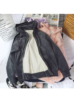 Dark gray one-piece coat [double-sided velvet no Pilling high quality]]