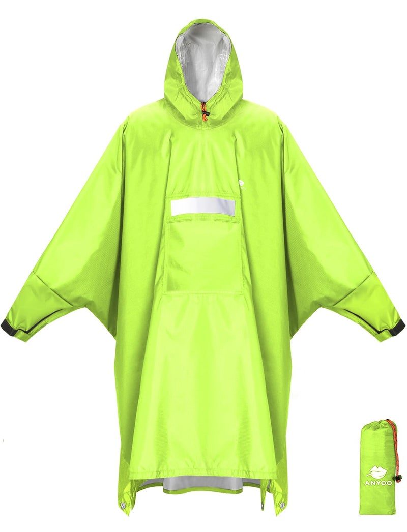 ANYOO Hooded Rain Poncho for Adults Waterproof Lightweight Rain Coat for Men Women Reusable Rain Jacket for Emergency Outdoor - Image 4