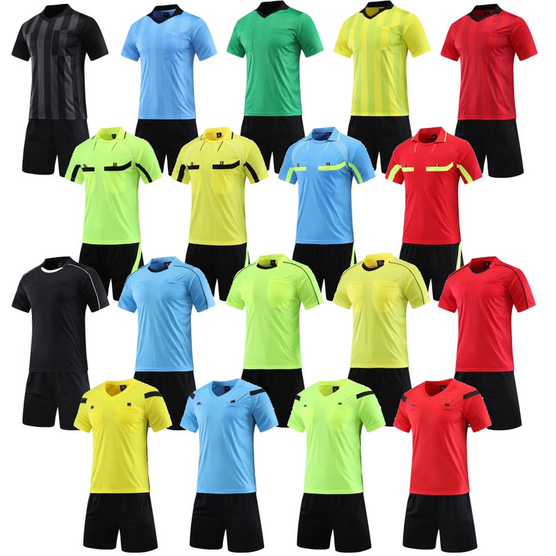 Football Referee Uniform Adult Male Football Referee Jersey Short Sleeve Suit Pocket With Velcro - Image 2