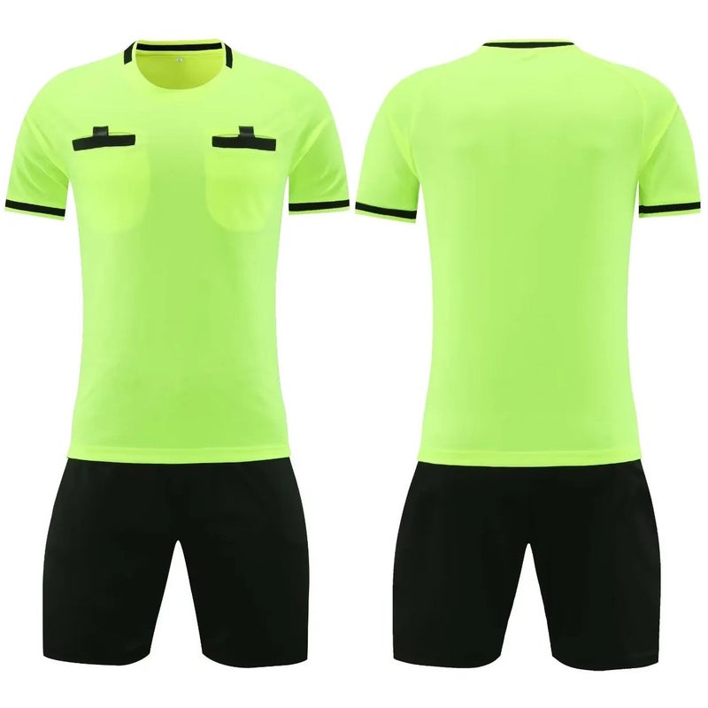 Football Referee Uniform Adult Male Football Referee Jersey Short Sleeve Suit Pocket With Velcro - Image 1