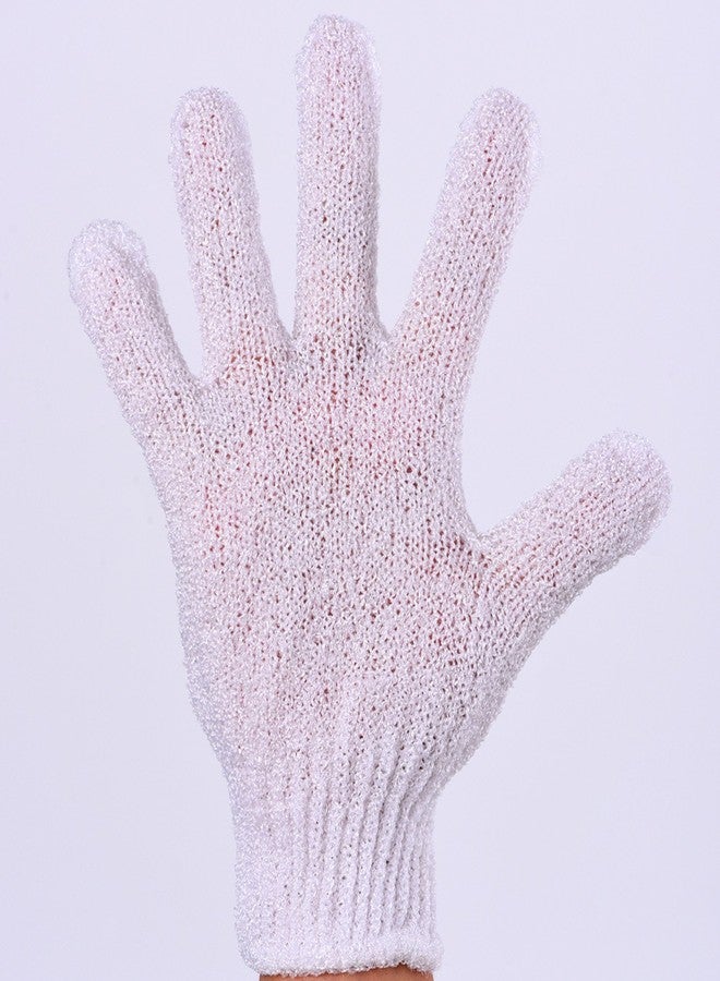 Hotop 4 Pairs Shower Gloves Scrubbing Gloves Dual-sided Exfoliating Glove Body Bath Scrubs, White - Image 2