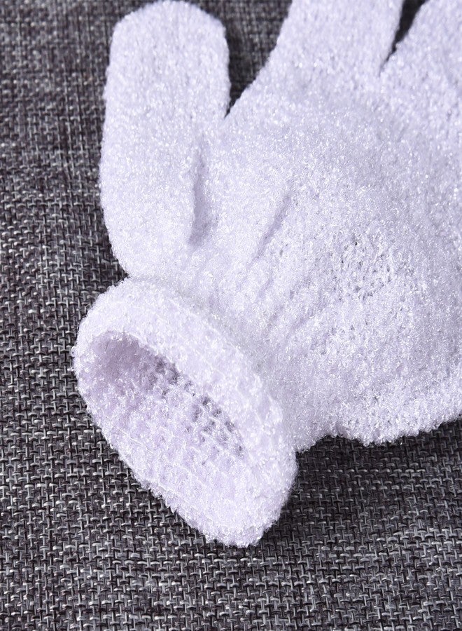 Hotop 4 Pairs Shower Gloves Scrubbing Gloves Dual-sided Exfoliating Glove Body Bath Scrubs, White - Image 4