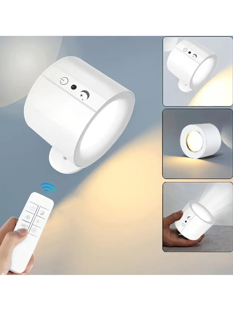 Arabest Smart Lights,Wall Mounted Lights Rechargeable Battery Operated,Rechargeable 3 Color Temperatures Dimmable Magnetic 360° Rotation Cordless for Bedroom Reading Study Bedside (White) - Image 2