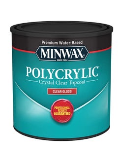 Minwax 1/2 pt Minwax 25555 clear polycrylic water based protective finish gloss  - Image 1