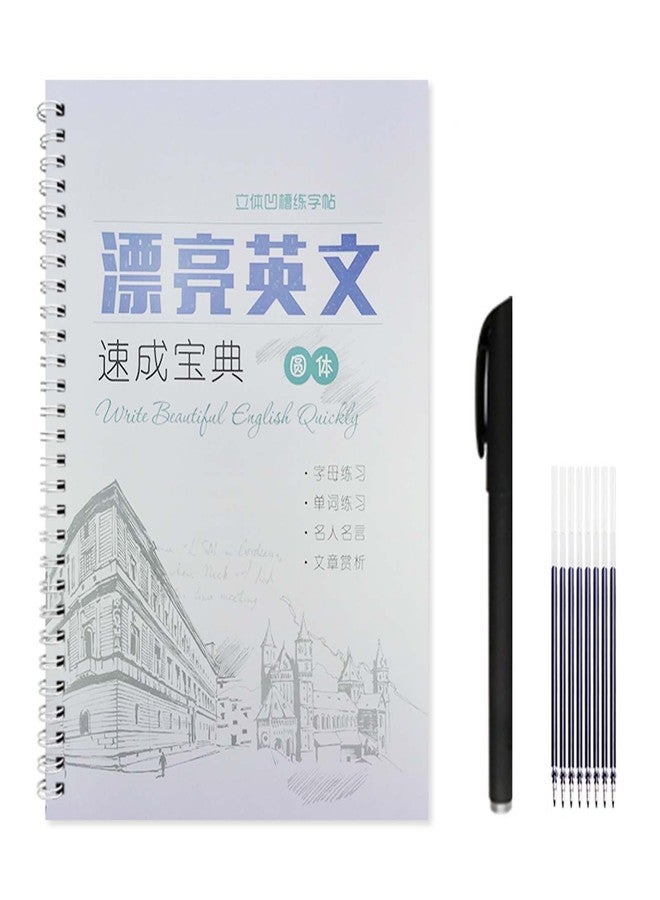 ZEALMAX Fluent Circular English Calligraphy Copybook, English Handwriting Practice Book Groove Training workbook - Image 4