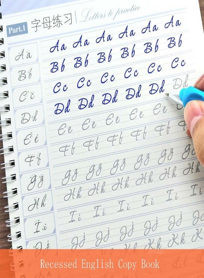 ZEALMAX Fluent Circular English Calligraphy Copybook, English Handwriting Practice Book Groove Training workbook - Image 2